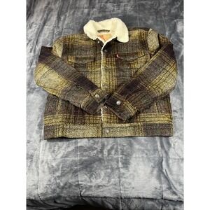 Out Of Stock Rare Levi Size M Denim Jacket Boa Lining multicolor western cowboy